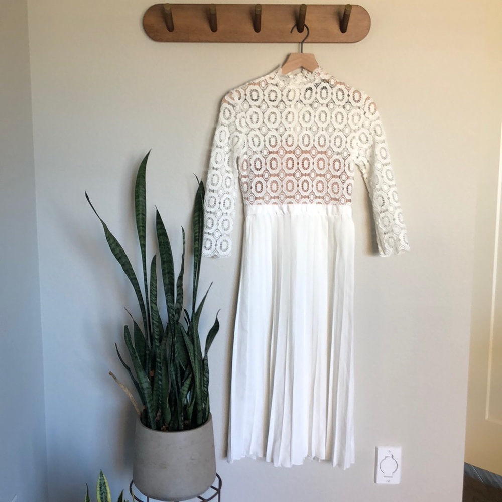 Little Mistress white midi dress.